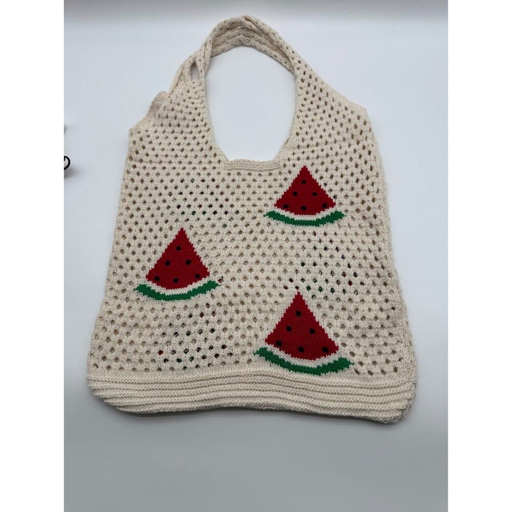 Hobo  Crochet watermelon Knit Shoulder Tote Bag 22.5"X 14"